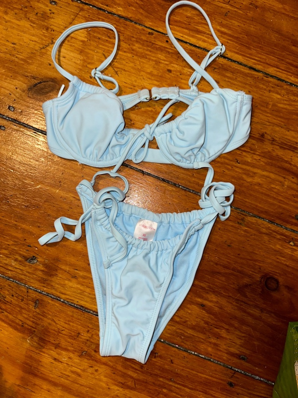 Xhilaration Light Blue Adjustable String Bikini Set